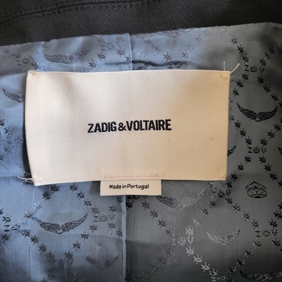 New Zadig & Voltaire Viva Skull Stars Strass Black Blazer Suit Jacket NWT 34/XS - Picture 15 of 15